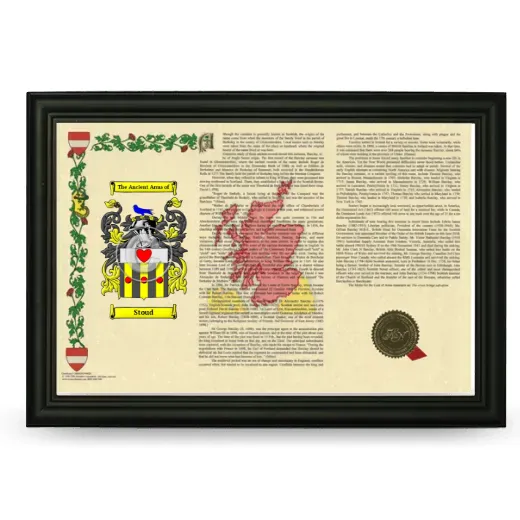 Stoud Armorial Landscape Framed - Black