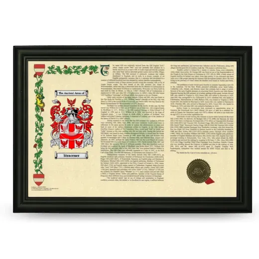 Stracener Armorial Landscape Framed - Black