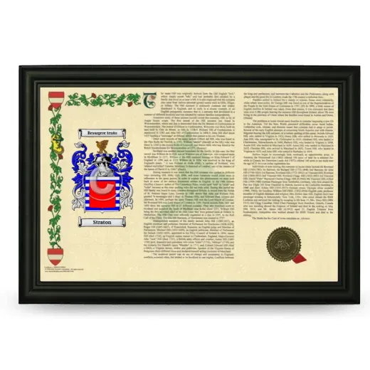 Straton Armorial Landscape Framed - Black