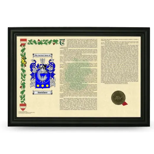 Streicherr Armorial Landscape Framed - Black