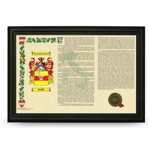 Strello Armorial Landscape Framed - Black