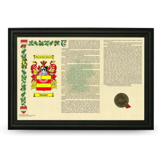 Sturmer Armorial Landscape Framed - Black