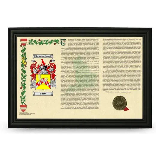 Surry Armorial Landscape Framed - Black
