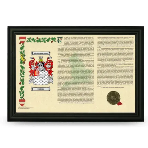 Surties Armorial Landscape Framed - Black