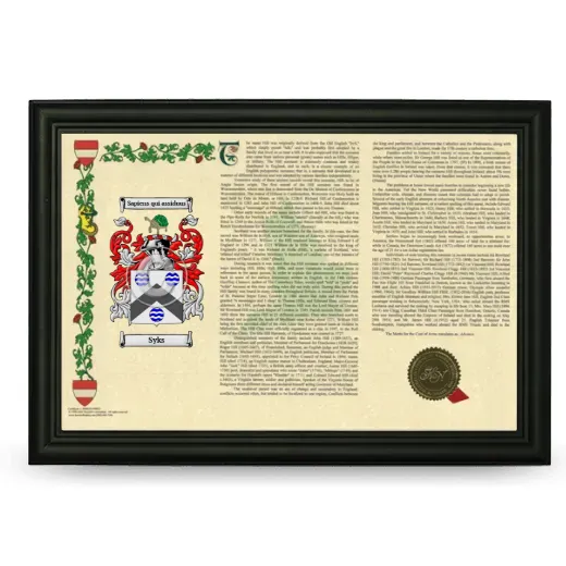 Syks Armorial Landscape Framed - Black