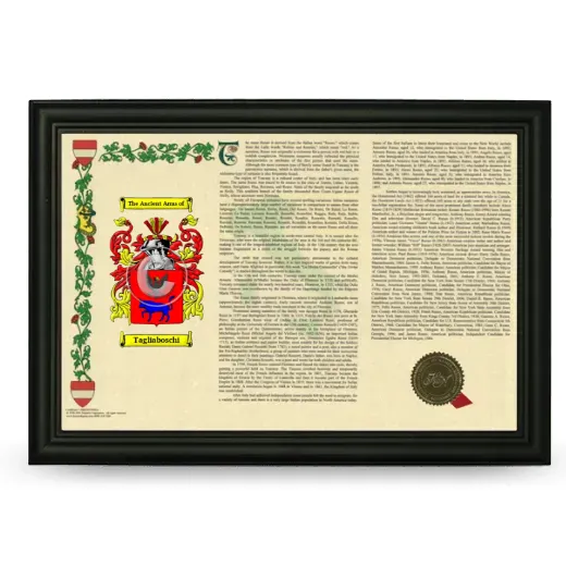 Tagliaboschi Armorial Landscape Framed - Black