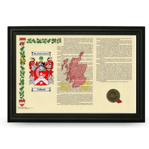 Talfourd Armorial Landscape Framed - Black