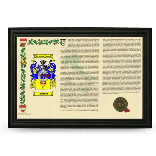 Tamburri Armorial Landscape Framed - Black