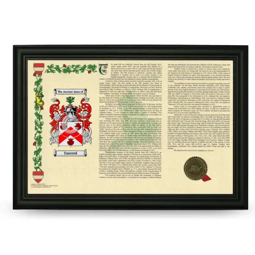 Tancred Armorial Landscape Framed - Black