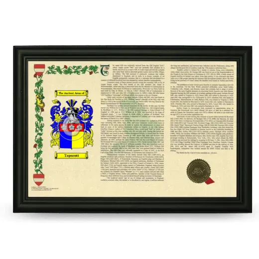 Tapscott Armorial Landscape Framed - Black