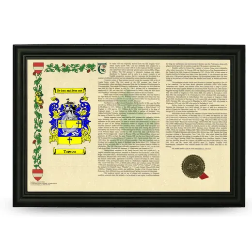 Tapson Armorial Landscape Framed - Black