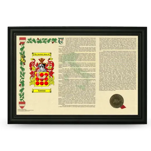 Taveras Armorial Landscape Framed - Black