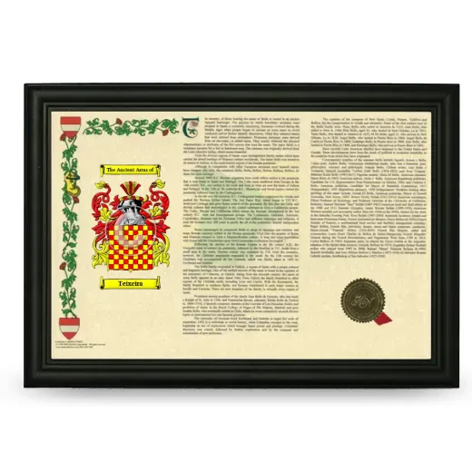 Teixeira Armorial Landscape Framed - Black