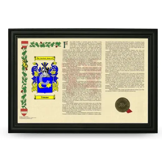 Temme Armorial Landscape Framed - Black