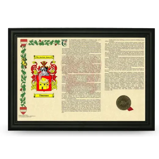 Thurman Armorial Landscape Framed - Black