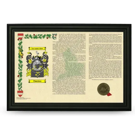 Thurstan Armorial Landscape Framed - Black