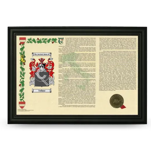 Tofano Armorial Landscape Framed - Black