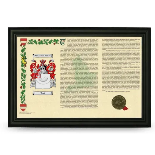 Toot Armorial Landscape Framed - Black