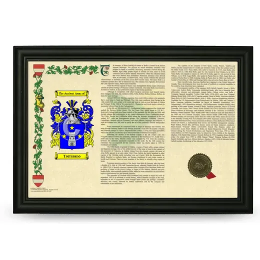 Torresano Armorial Landscape Framed - Black