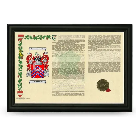 Tourneville Armorial Landscape Framed - Black