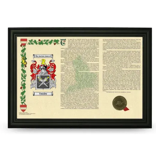 Tousley Armorial Landscape Framed - Black