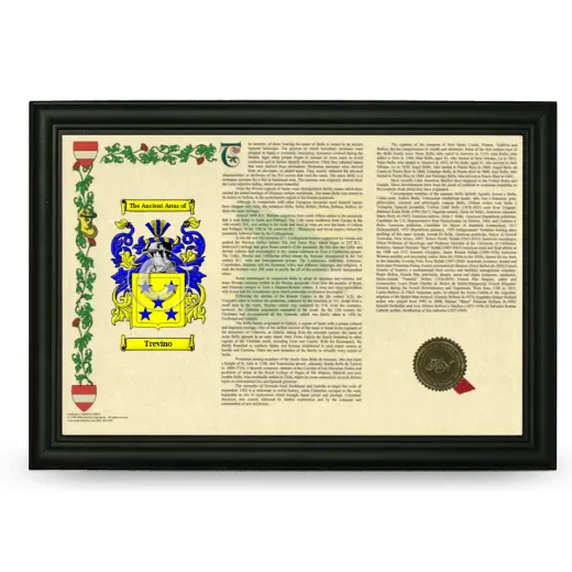 Trevino Armorial Landscape Framed - Black