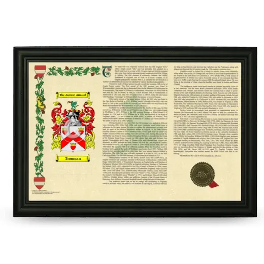 Trouman Armorial Landscape Framed - Black