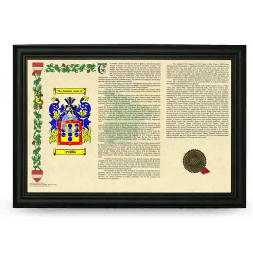 Trujillo Armorial Landscape Framed - Black