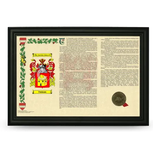 Turman Armorial Landscape Framed - Black