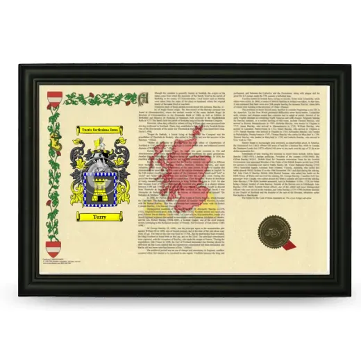 Turry Armorial Landscape Framed - Black