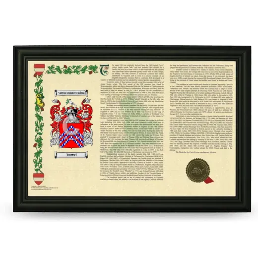 Turvel Armorial Landscape Framed - Black