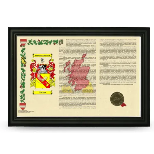 Turyne Armorial Landscape Framed - Black
