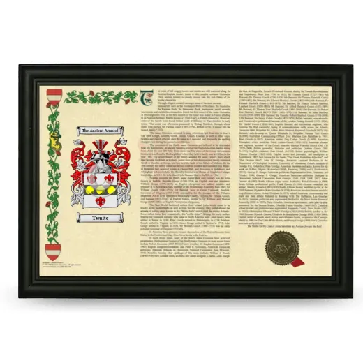 Twaite Armorial Landscape Framed - Black