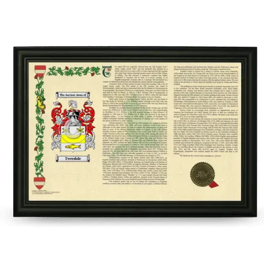 Tweedale Armorial Landscape Framed - Black