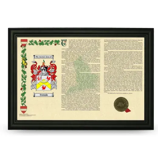 Twemlo Armorial Landscape Framed - Black