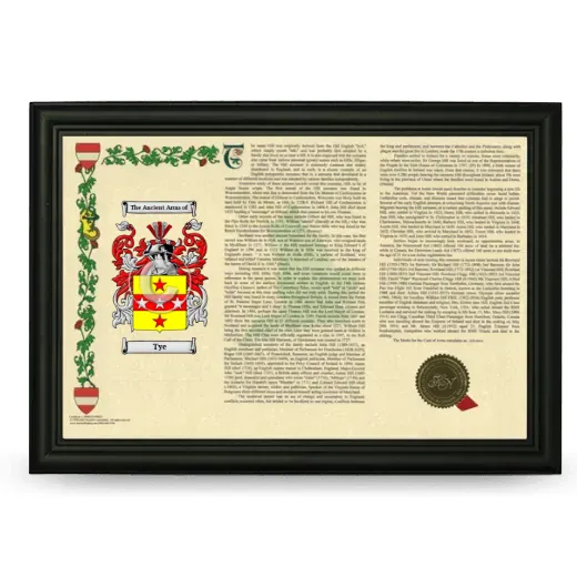 Tye Armorial Landscape Framed - Black