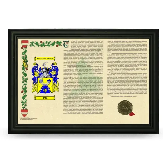 Tym Armorial Landscape Framed - Black