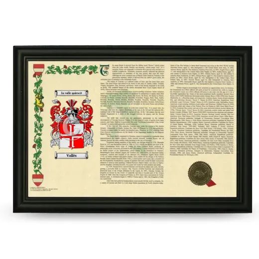 Vallès Armorial Landscape Framed - Black