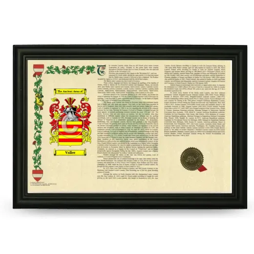 Vallee Armorial Landscape Framed - Black