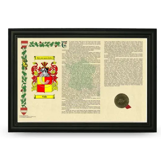 Valo Armorial Landscape Framed - Black