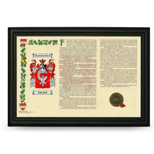 Van'cleef Armorial Landscape Framed - Black