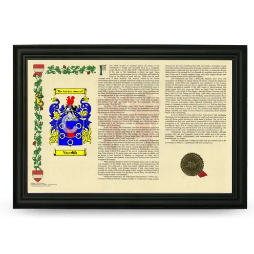Van-dijk Armorial Landscape Framed - Black