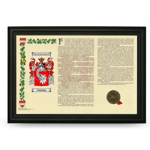Vancamp Armorial Landscape Framed - Black