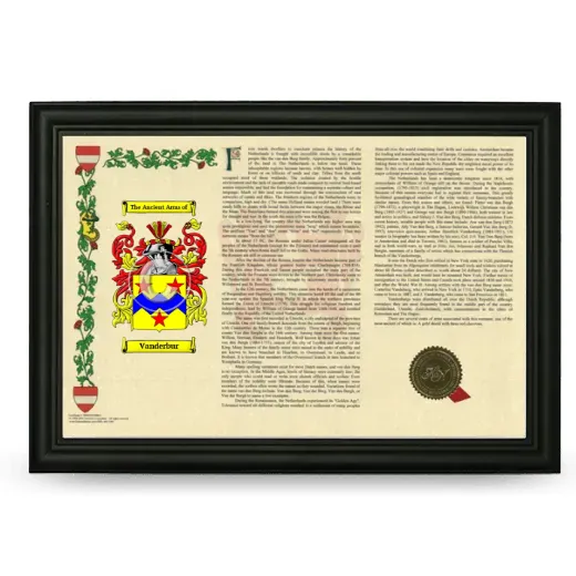 Vanderbur Armorial Landscape Framed - Black
