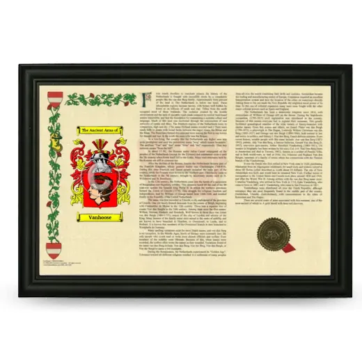 Vanhoose Armorial Landscape Framed - Black