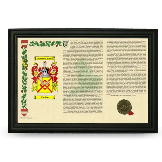 Varden Armorial Landscape Framed - Black