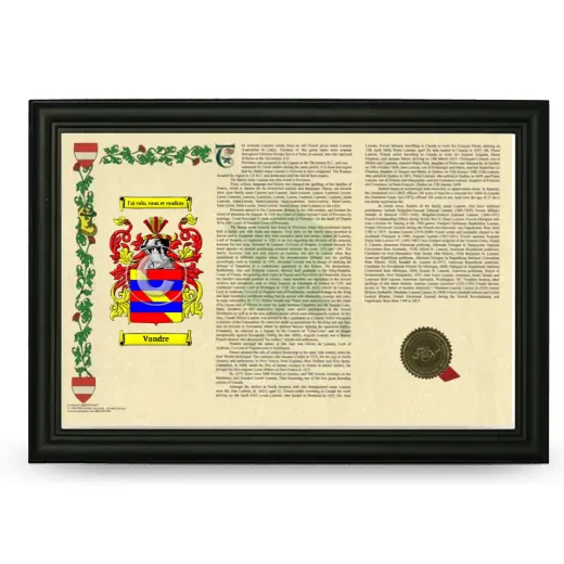 Vaudre Armorial Landscape Framed - Black