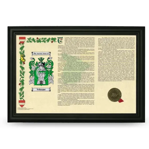 Velazque Armorial Landscape Framed - Black