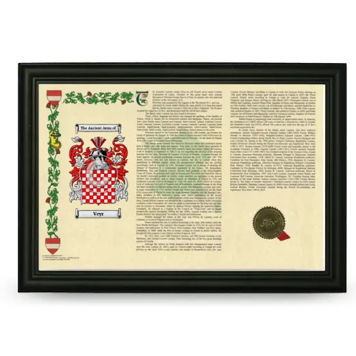 Veyr Armorial Landscape Framed - Black