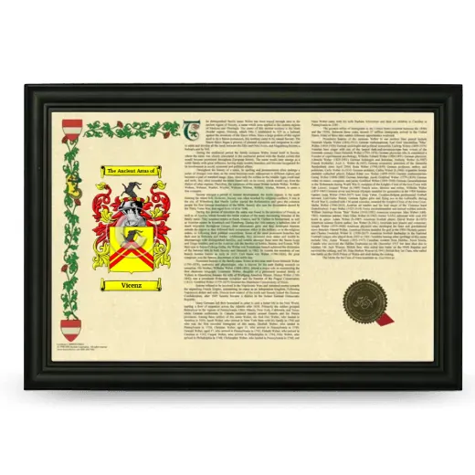 Vicenz Armorial Landscape Framed - Black